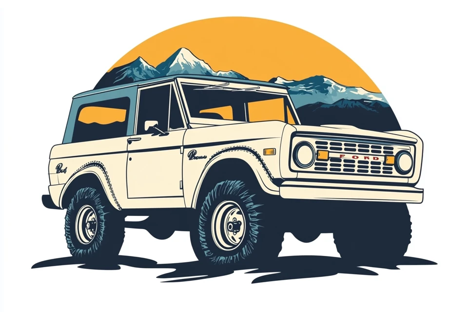 Vintage Bronco Logo: Midjourney v5.2 v6.1 v7.0 Compared - v6.1 - Image 2