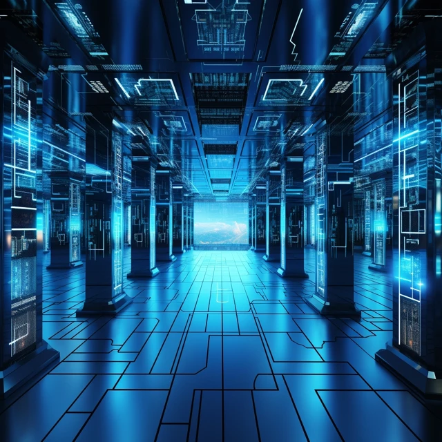 MidJourney v5-v7: Futuristic Server Room Visualization Evolution - v5.2 - Image 3