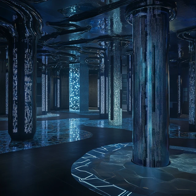 MidJourney v5-v7: Futuristic Server Room Visualization Evolution - v6.1 - Image 4