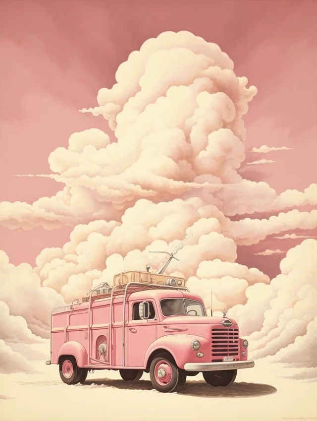 Midjourney Retro Fire Truck Poster Art: v5.2-v7.0 Compared - v5.2 - Image 3