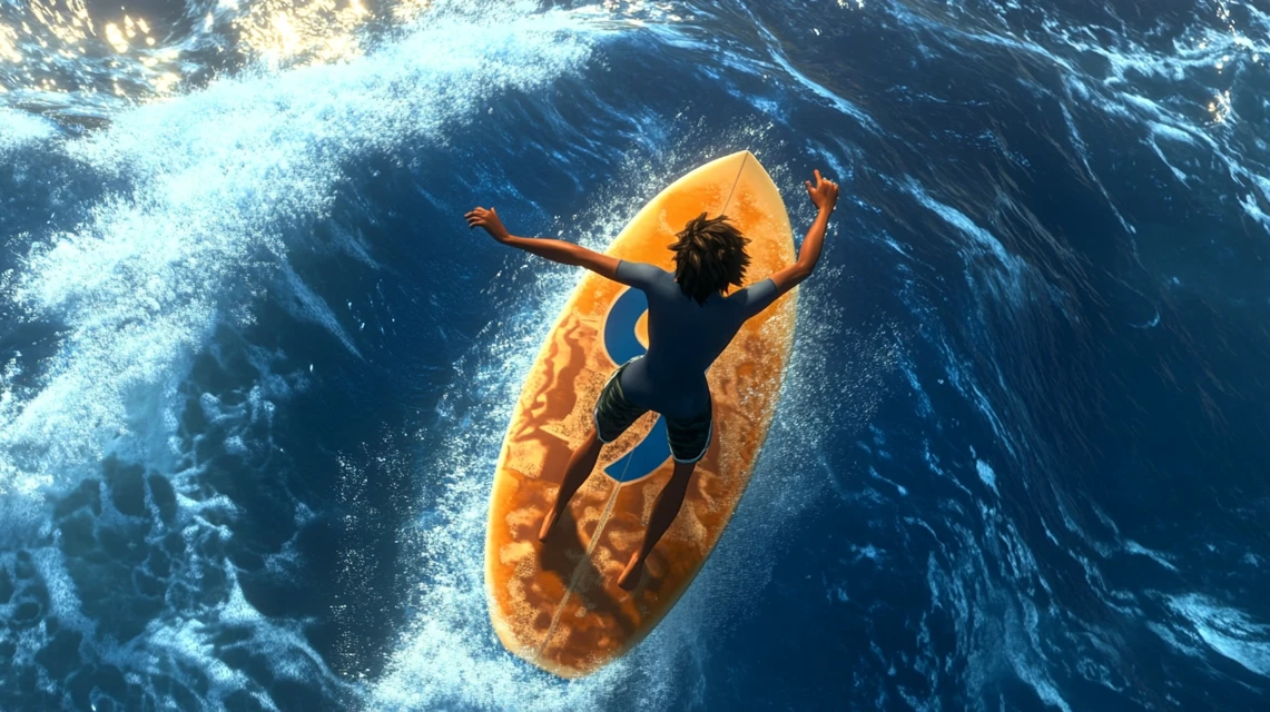 Midjourney Pixar Surfer Art: v5.2-v7.0 Showdown - v6.1 - Image 2