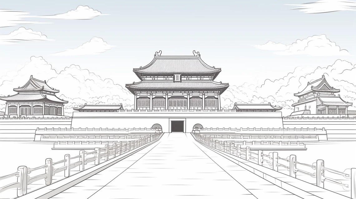 Forbidden City Silhouette Art: Midjourney v5-v7 Comparison - v5.2 - Image 2