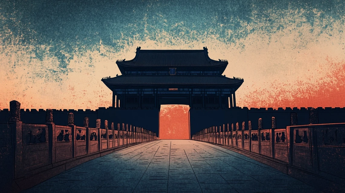 Forbidden City Silhouette Art: Midjourney v5-v7 Comparison - v6.1 - Image 2