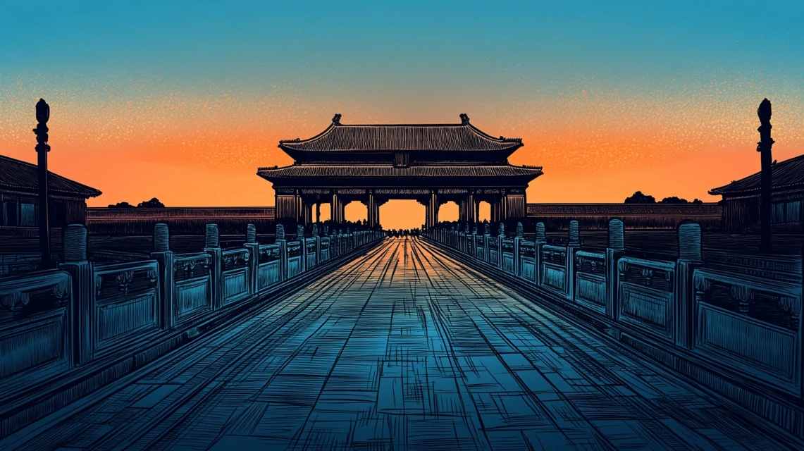Forbidden City Silhouette Art: Midjourney v5-v7 Comparison - v6.1 - Image 3
