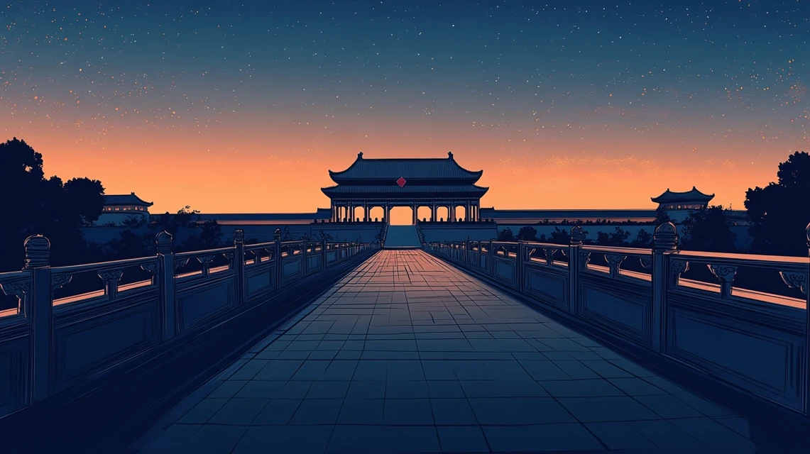 Forbidden City Silhouette Art: Midjourney v5-v7 Comparison - v6.1 - Image 4