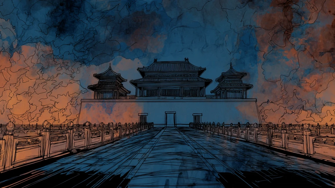 Forbidden City Silhouette Art: Midjourney v5-v7 Comparison - v7.0 - Image 2