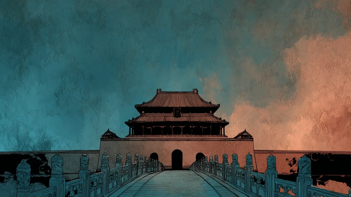 Forbidden City Silhouette Art: Midjourney v5-v7 Comparison - v7.0 - Image 4