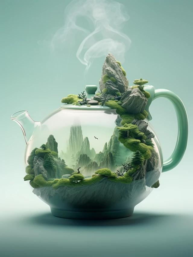 Magical Celadon Teapot Worlds: Midjourney V5.2 vs V6.1 vs V7.0 - v5.2 - Image 3