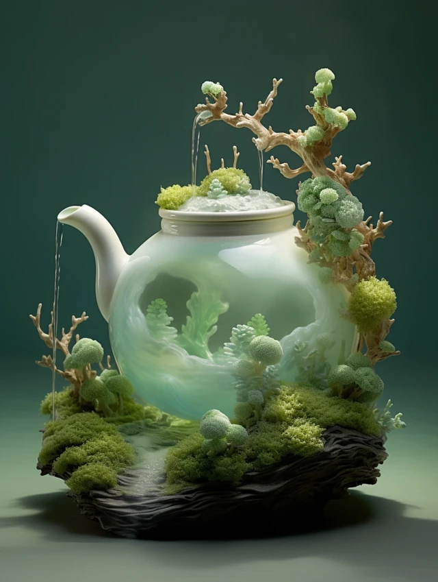 Magical Celadon Teapot Worlds: Midjourney V5.2 vs V6.1 vs V7.0 - v5.2 - Image 1