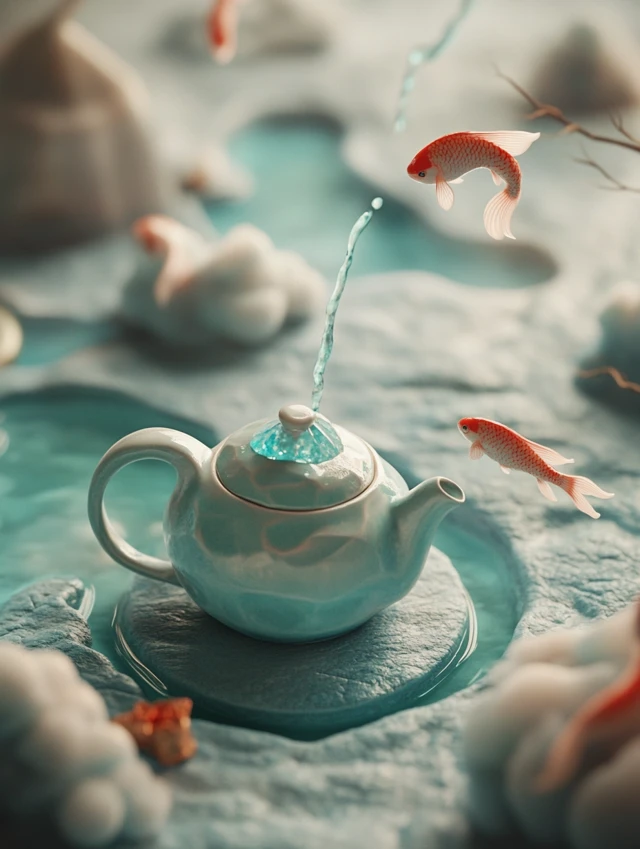 Magical Celadon Teapot Worlds: Midjourney V5.2 vs V6.1 vs V7.0 - v6.1 - Image 1
