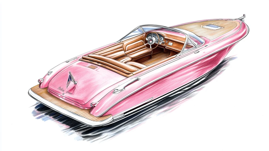 MidJourney Luxury Speedboat Colored Pencil Art Showdown - v6.1 - Image 3