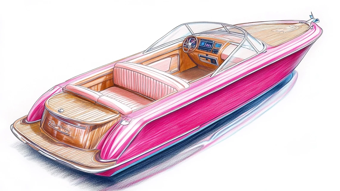 MidJourney Luxury Speedboat Colored Pencil Art Showdown - v6.1 - Image 2