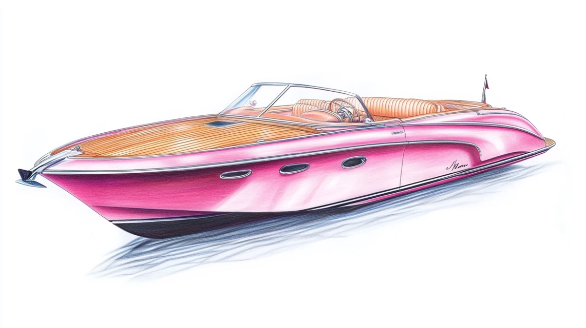 MidJourney Luxury Speedboat Colored Pencil Art Showdown - v6.1 - Image 4