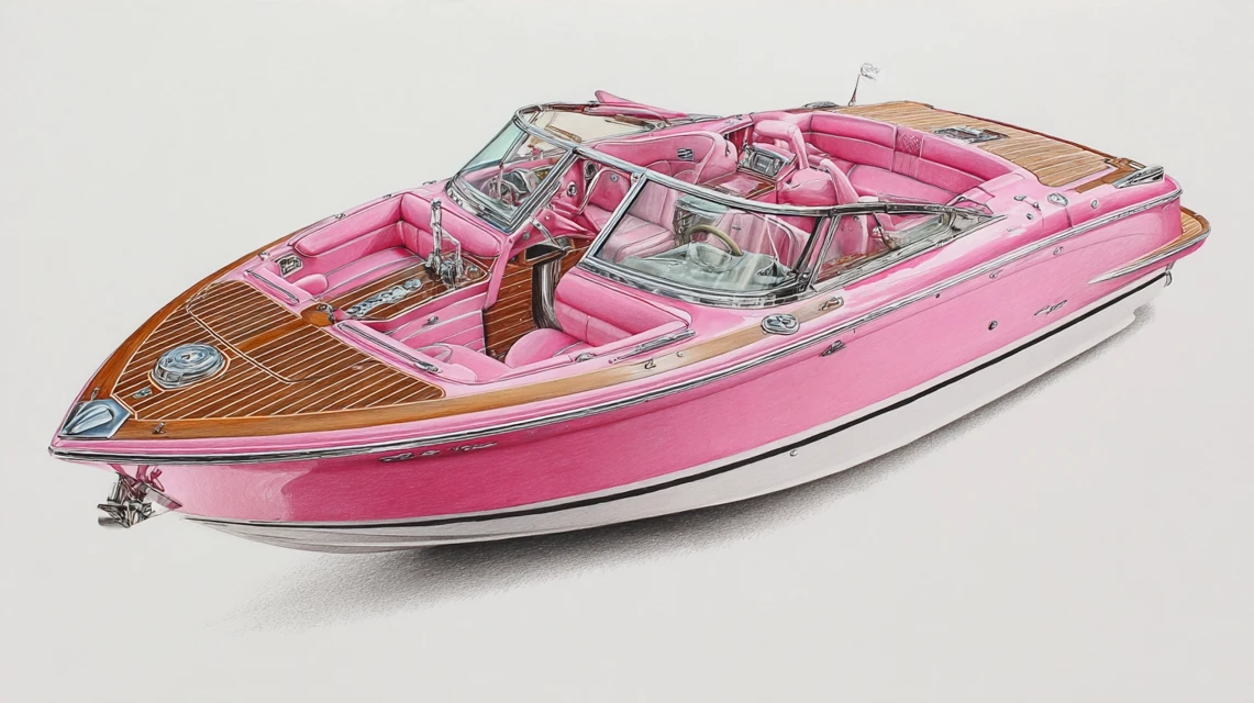 MidJourney Luxury Speedboat Colored Pencil Art Showdown - v7.0 - Image 4
