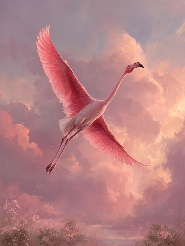 Midjourney Dreamy Flamingo Sky Art: v5.2 vs v6.1 vs v7.0 - v7.0 - Image 2
