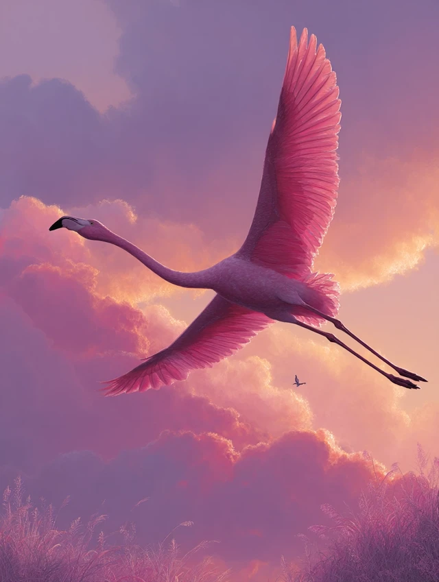 Midjourney Dreamy Flamingo Sky Art: v5.2 vs v6.1 vs v7.0 - v7.0 - Image 4