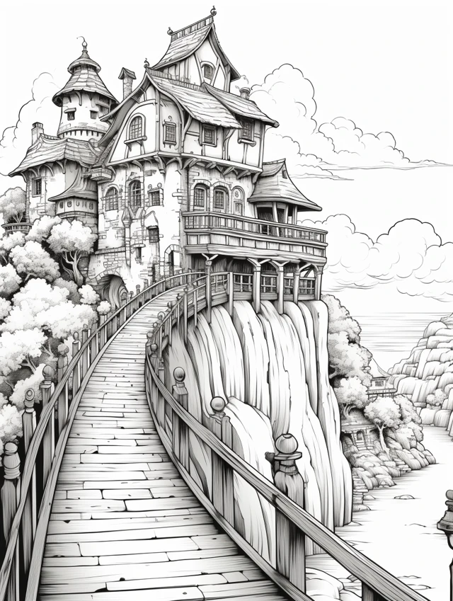 Midjourney: Ghibli Style Coloring Book Pages v5.2-v7.0 - v5.2 - Image 3