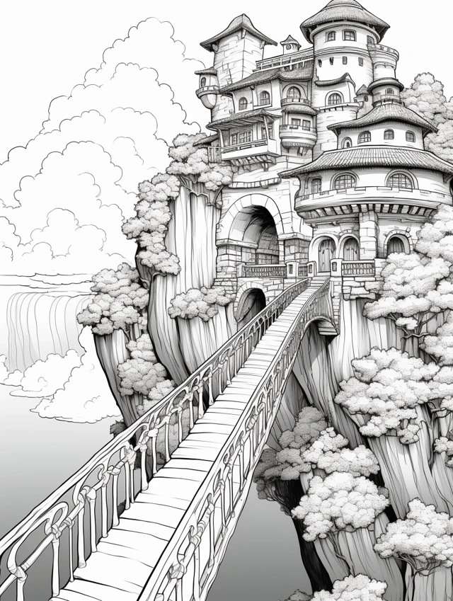 Midjourney: Ghibli Style Coloring Book Pages v5.2-v7.0 - v5.2 - Image 2