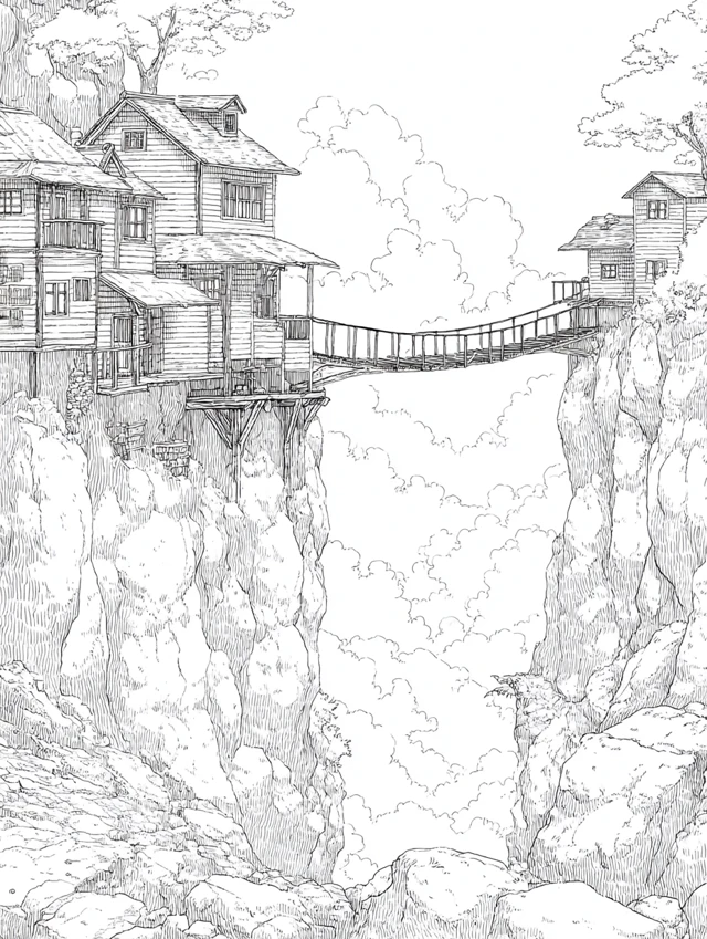 Midjourney: Ghibli Style Coloring Book Pages v5.2-v7.0 - v7.0 - Image 4