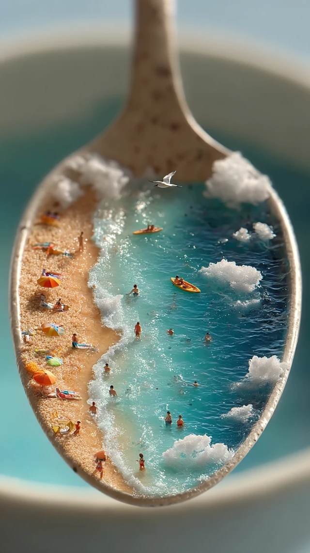Comparing Midjourney’s Beach Spoon Miniature Worlds - v7.0 - Image 2