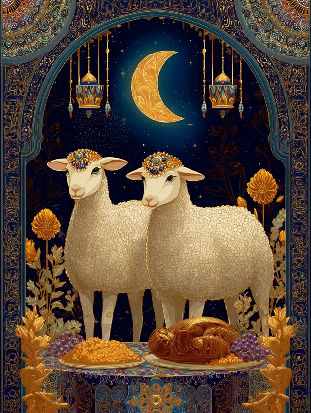 Midjourney’s Evolution: Eid al-Adha Sheep Imagery Compared - v7.0 - Image 3