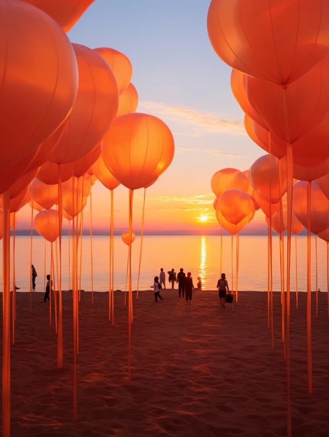Beach Installation Art: MidJourney’s Sunset Masterpieces - v5.2 - Image 4