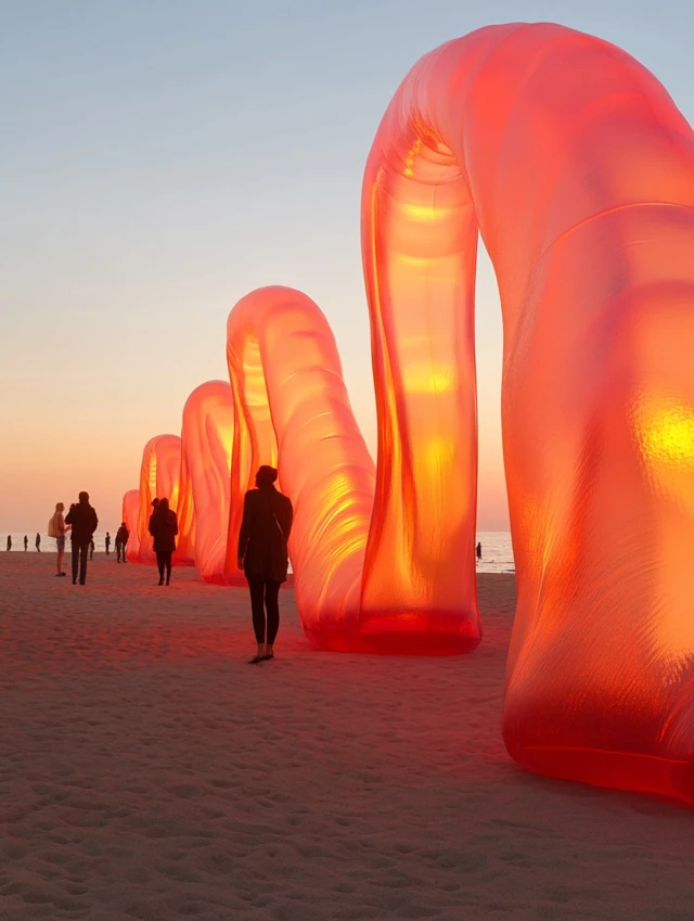 Beach Installation Art: MidJourney’s Sunset Masterpieces - v6.1 - Image 2
