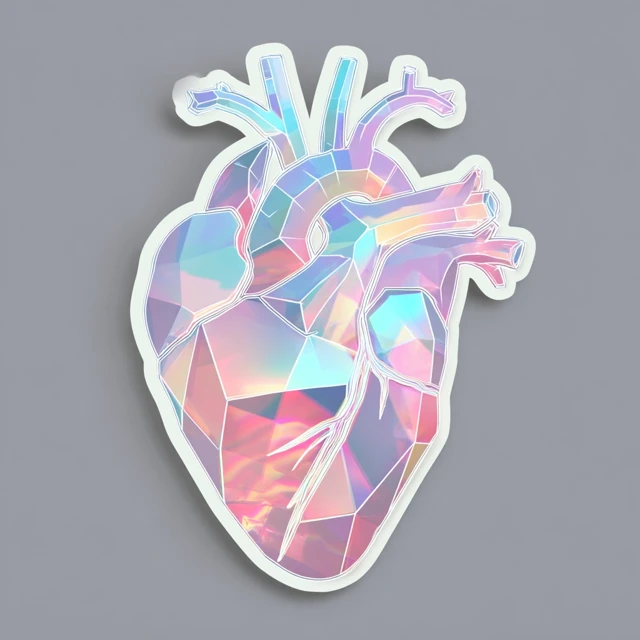 Midjourney Holographic Crystal Heart Sticker Showdown (V5-V7) - v7.0 - Image 4