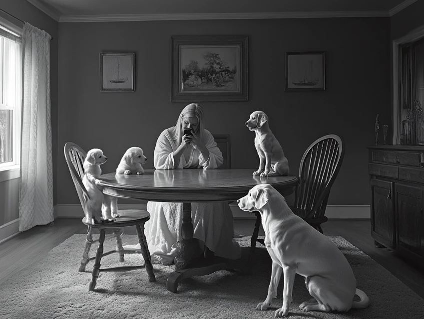 Midjourney’s Surreal Black and White Photography Evolution - v6.1 - Image 2
