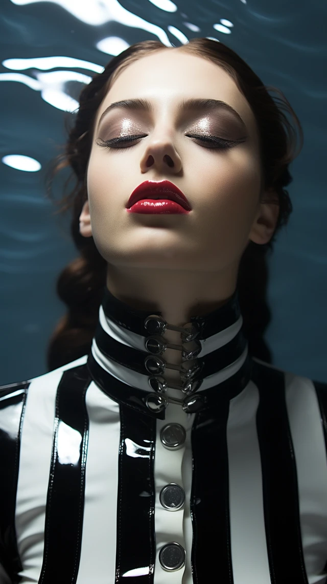 MJ v5.2-v7: Cinematic Underwater Fashion Portrait Evolution - v5.2 - Image 2