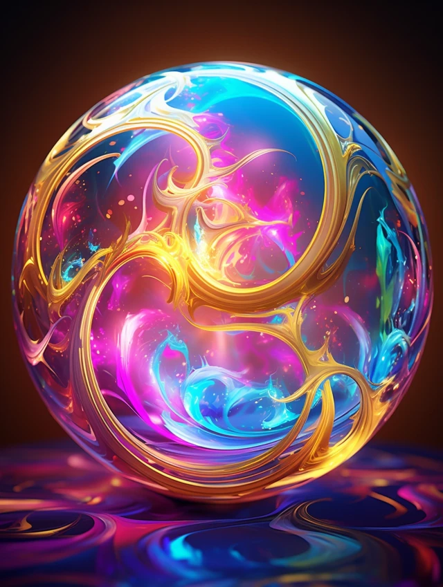 MidJourney Evolution: Surreal Fractal Orb Art Comparison - v5.2 - Image 1