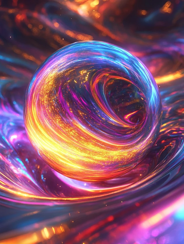 MidJourney Evolution: Surreal Fractal Orb Art Comparison - v6.1 - Image 3