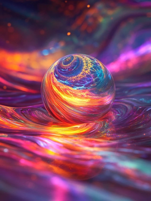 MidJourney Evolution: Surreal Fractal Orb Art Comparison - v6.1 - Image 4