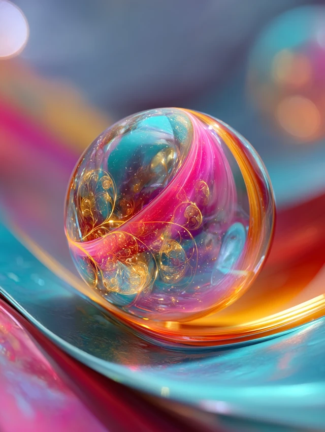 MidJourney Evolution: Surreal Fractal Orb Art Comparison - v7.0 - Image 3