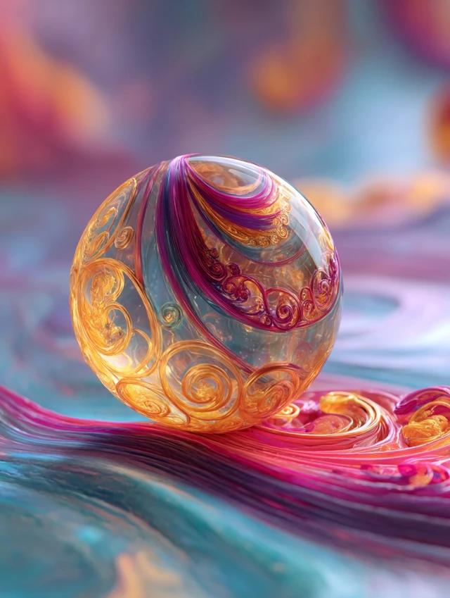 MidJourney Evolution: Surreal Fractal Orb Art Comparison - v7.0 - Image 2