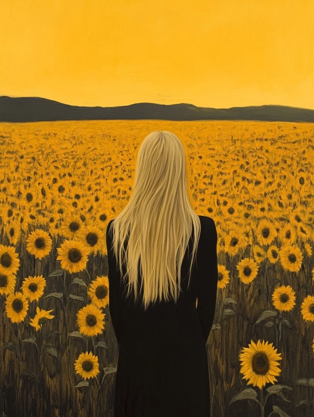 Midjourney Hockney Sunflower Art: v5.2, v6.1, v7.0 Styles - v6.1 - Image 3