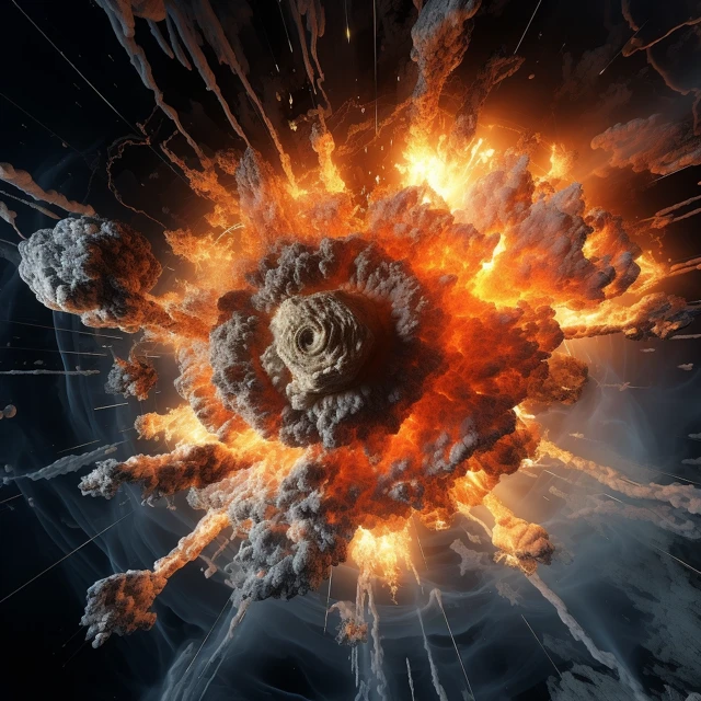 Midjourney v5.2 vs v6.1 vs v7.0: Explosion Rendering Evolution - v5.2 - Image 2