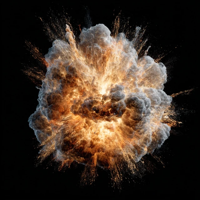 Midjourney v5.2 vs v6.1 vs v7.0: Explosion Rendering Evolution - v7.0 - Image 4
