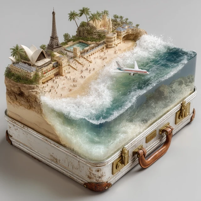 MidJourney v5-v7 3D Miniature Travel Diorama Comparison - v7.0 - Image 3
