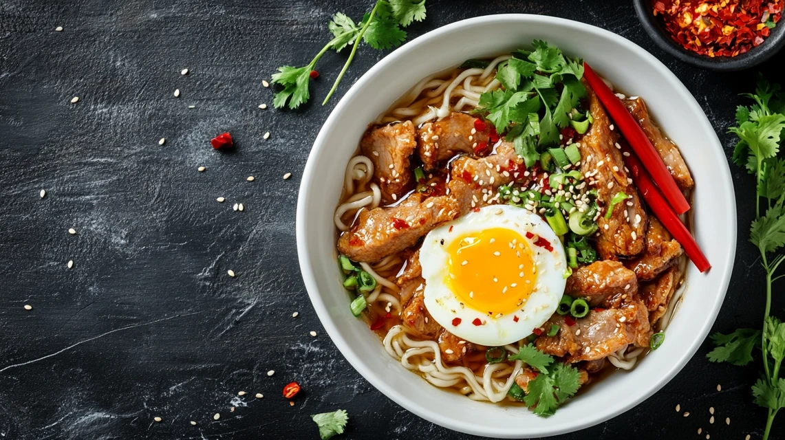 Best Midjourney Spicy Pork Ramen Stock Images: v5.2-v7.0 - v6.1 - Image 4