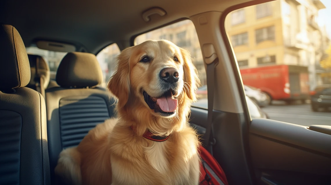 MJ v5-v7: Realistic Golden Retriever Car Photography Test - v5.2 - Image 3