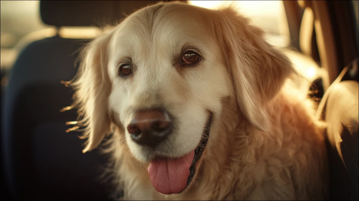 MJ v5-v7: Realistic Golden Retriever Car Photography Test - v7.0 - Image 3