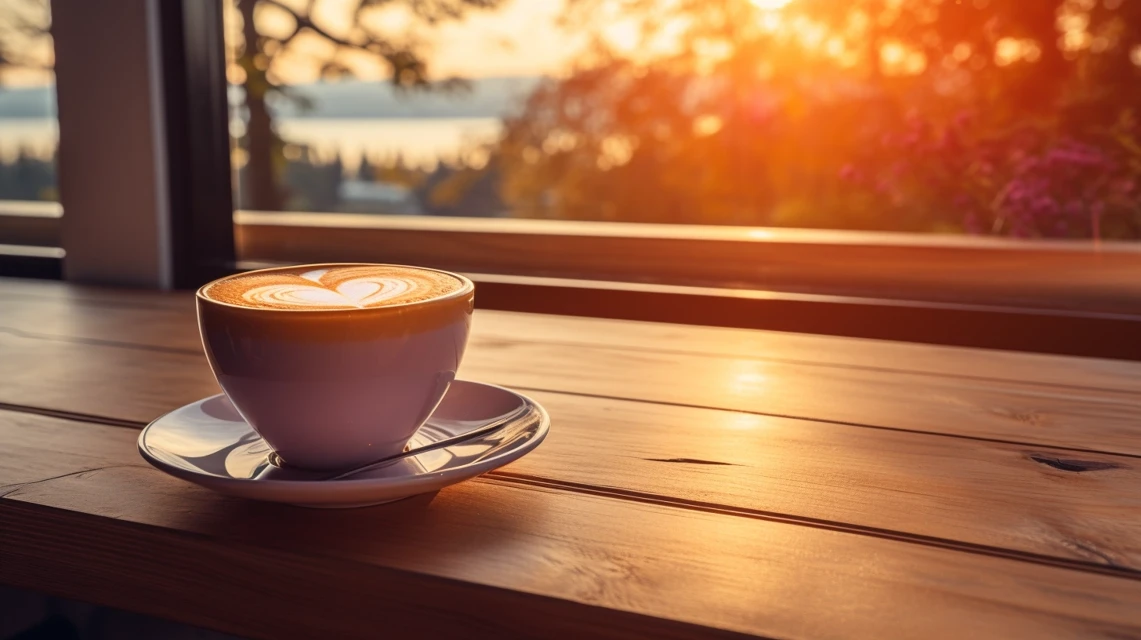 Cozy Sunset Latte Art: Midjourney v7 vs v6 & v5.2 Guide - v5.2 - Image 2
