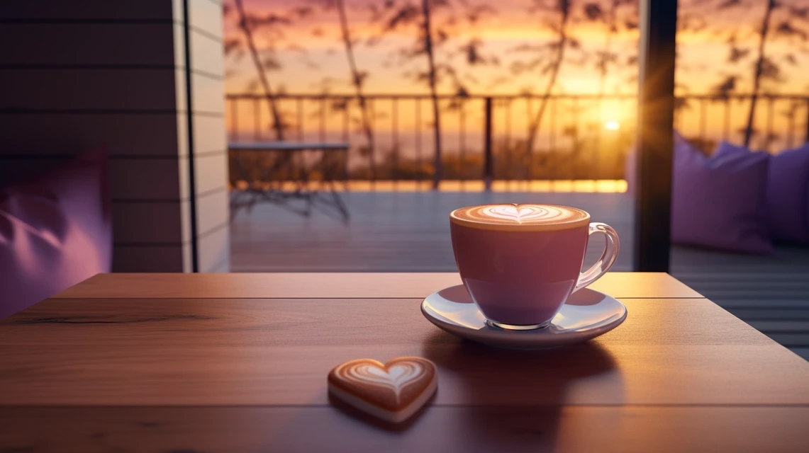 Cozy Sunset Latte Art: Midjourney v7 vs v6 & v5.2 Guide - v5.2 - Image 3