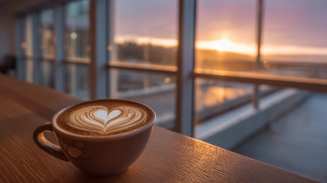 Cozy Sunset Latte Art: Midjourney v7 vs v6 & v5.2 Guide - v7.0 - Image 3