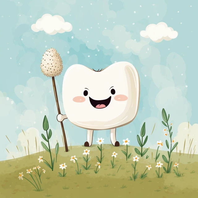 Cute Cartoon Tooth Illustration: MidJourney Version Showdown - v5.2 - Image 3