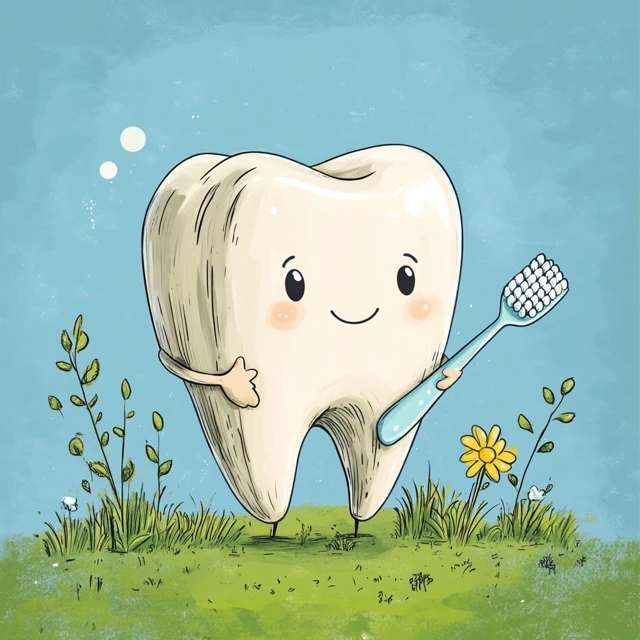 Cute Cartoon Tooth Illustration: MidJourney Version Showdown - v6.1 - Image 3