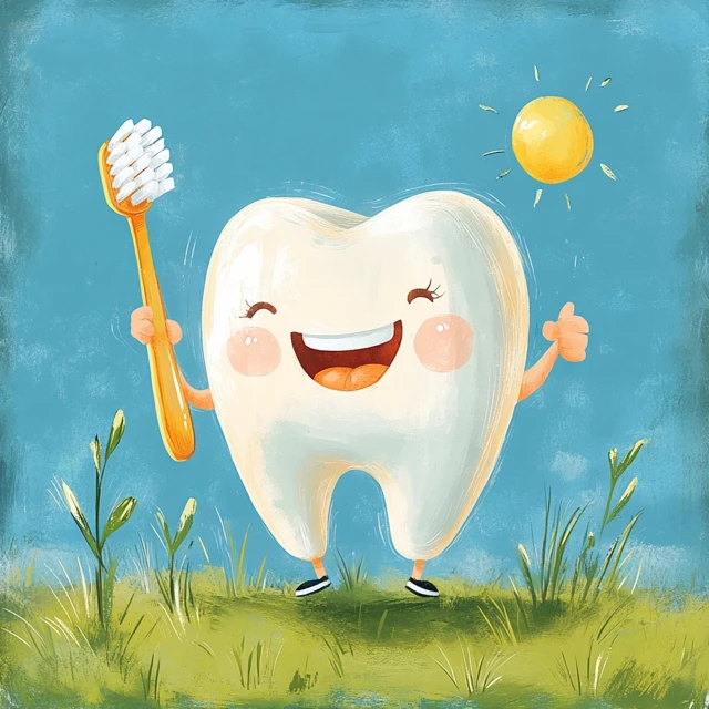 Cute Cartoon Tooth Illustration: MidJourney Version Showdown - v6.1 - Image 4