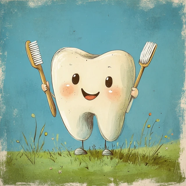 Cute Cartoon Tooth Illustration: MidJourney Version Showdown - v6.1 - Image 2