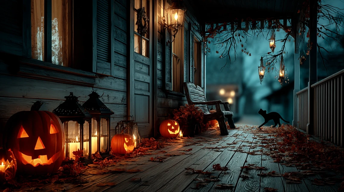 MidJourney Evolution: Halloween Porch Decorations Compared - v7.0 - Image 4
